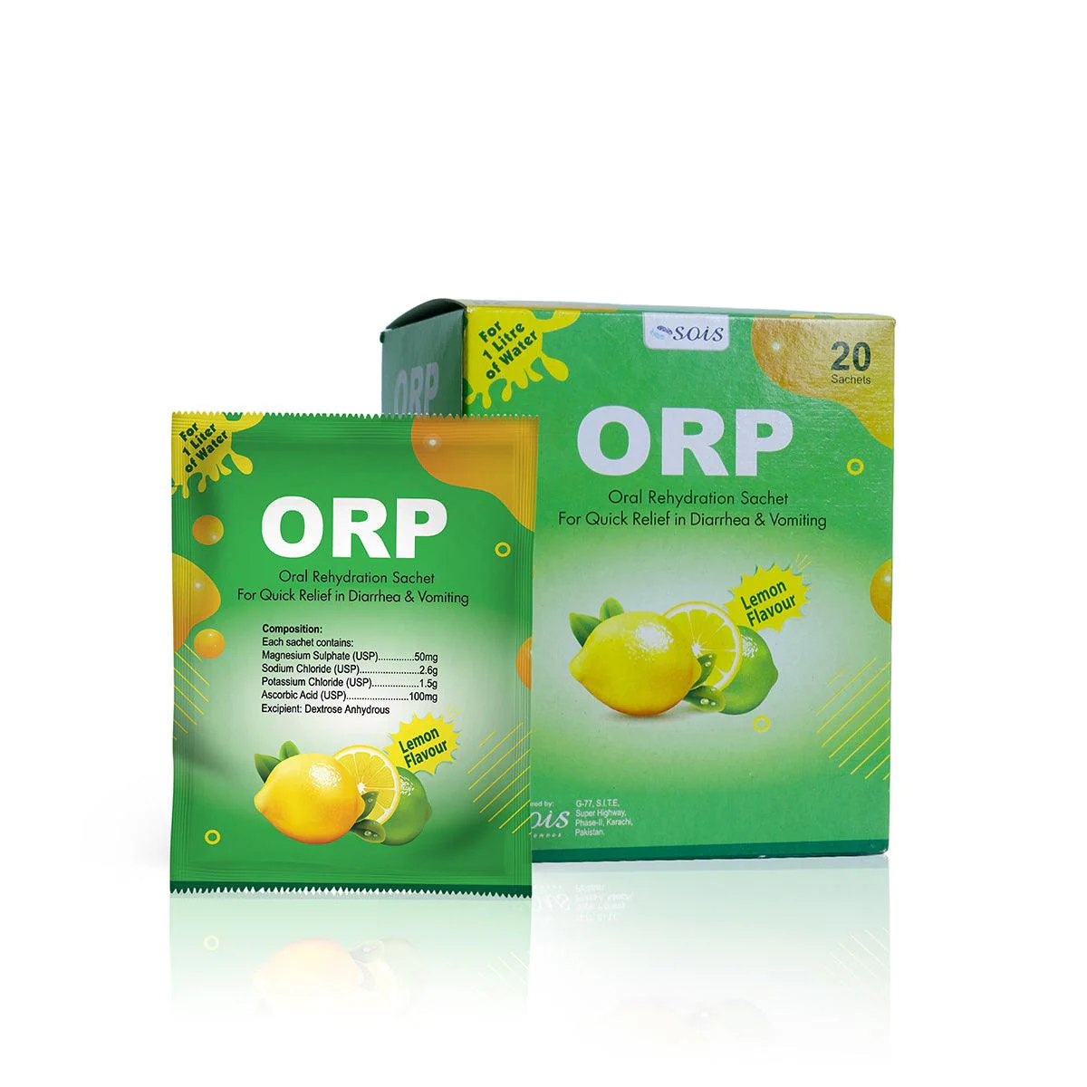 ORP (Oral Rehydration Sachet-ORS) Lemon